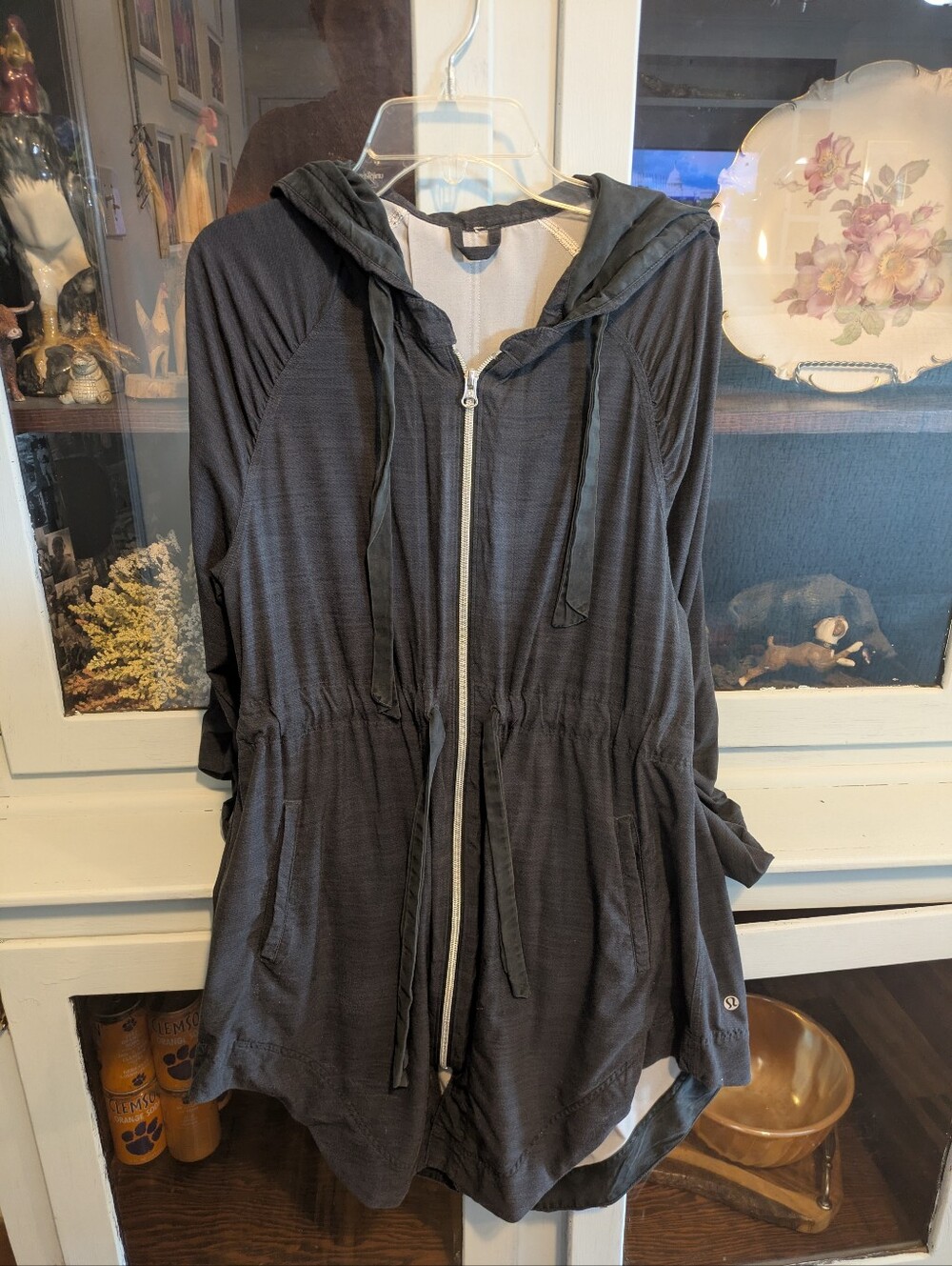 Lululemon Black Hooded Longline Utility Jacket Coat